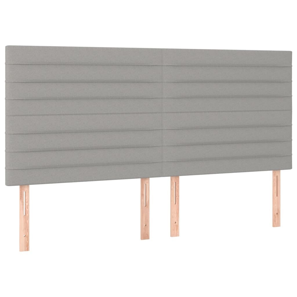 Zagłówek do łóżka z LED, jasnoszary, 160x5x118/128 cm, tkanina Lumarko!