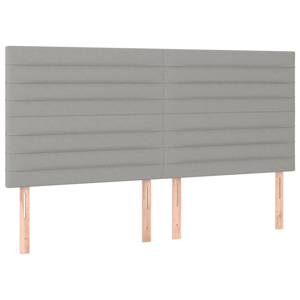 Zagłówek do łóżka z LED, jasnoszary, 180x5x118/128 cm, tkanina Lumarko!