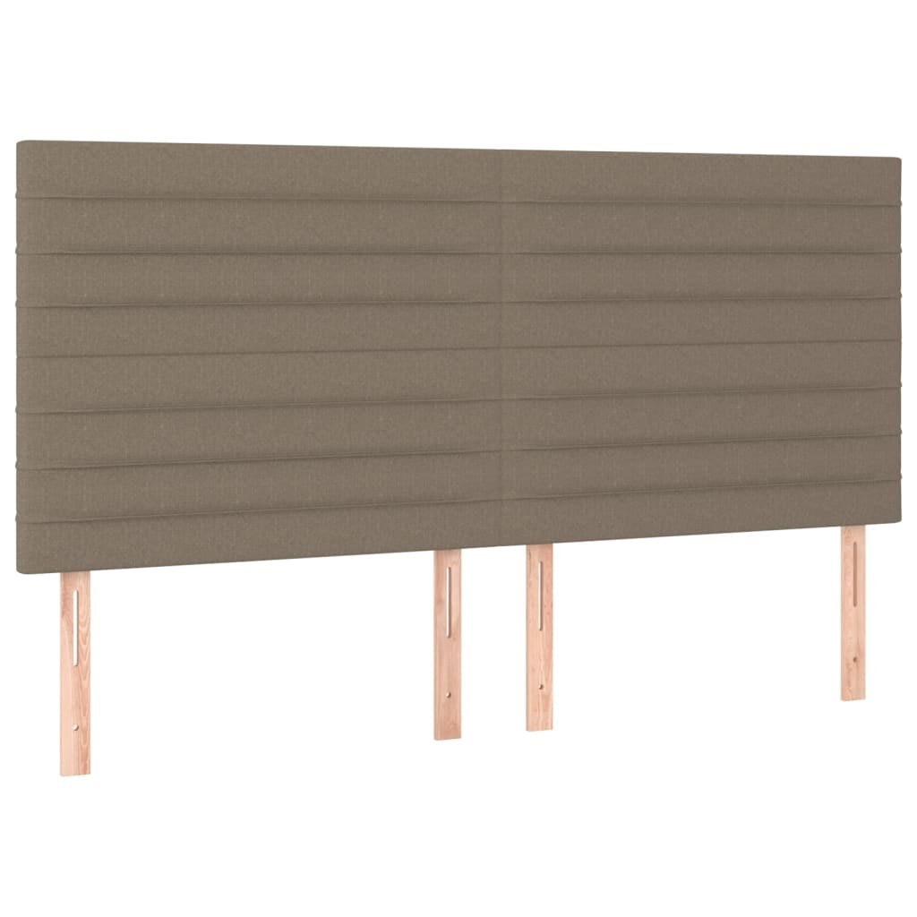 Zagłówek do łóżka z LED, taupe, 180x5x118/128 cm, tkanina Lumarko!