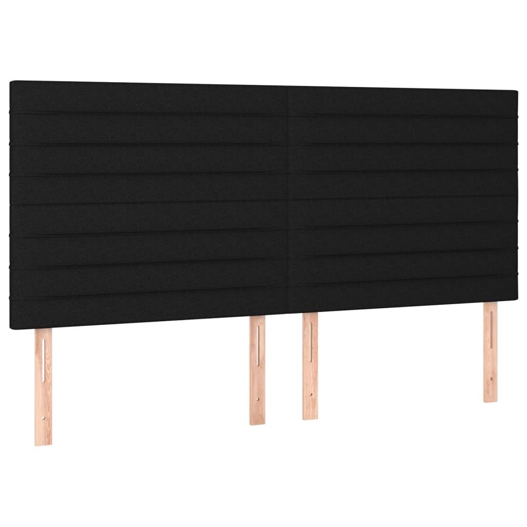 Zagłówek do łóżka z LED, czarny, 200x5x118/128 cm, tkanina Lumarko!
