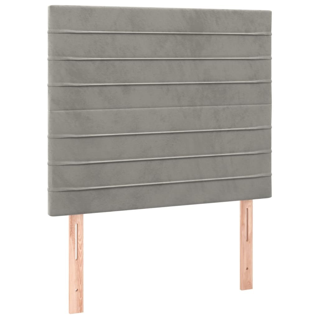 Zagłówek do łóżka z LED, jasnoszary, 90x5x118/128 cm, aksamit Lumarko!