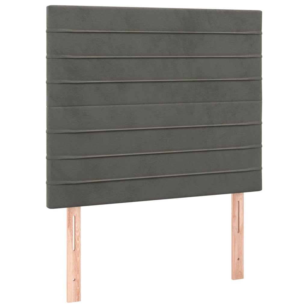 Zagłówek do łóżka z LED, ciemnoszary, 90x5x118/128 cm, aksamit Lumarko!