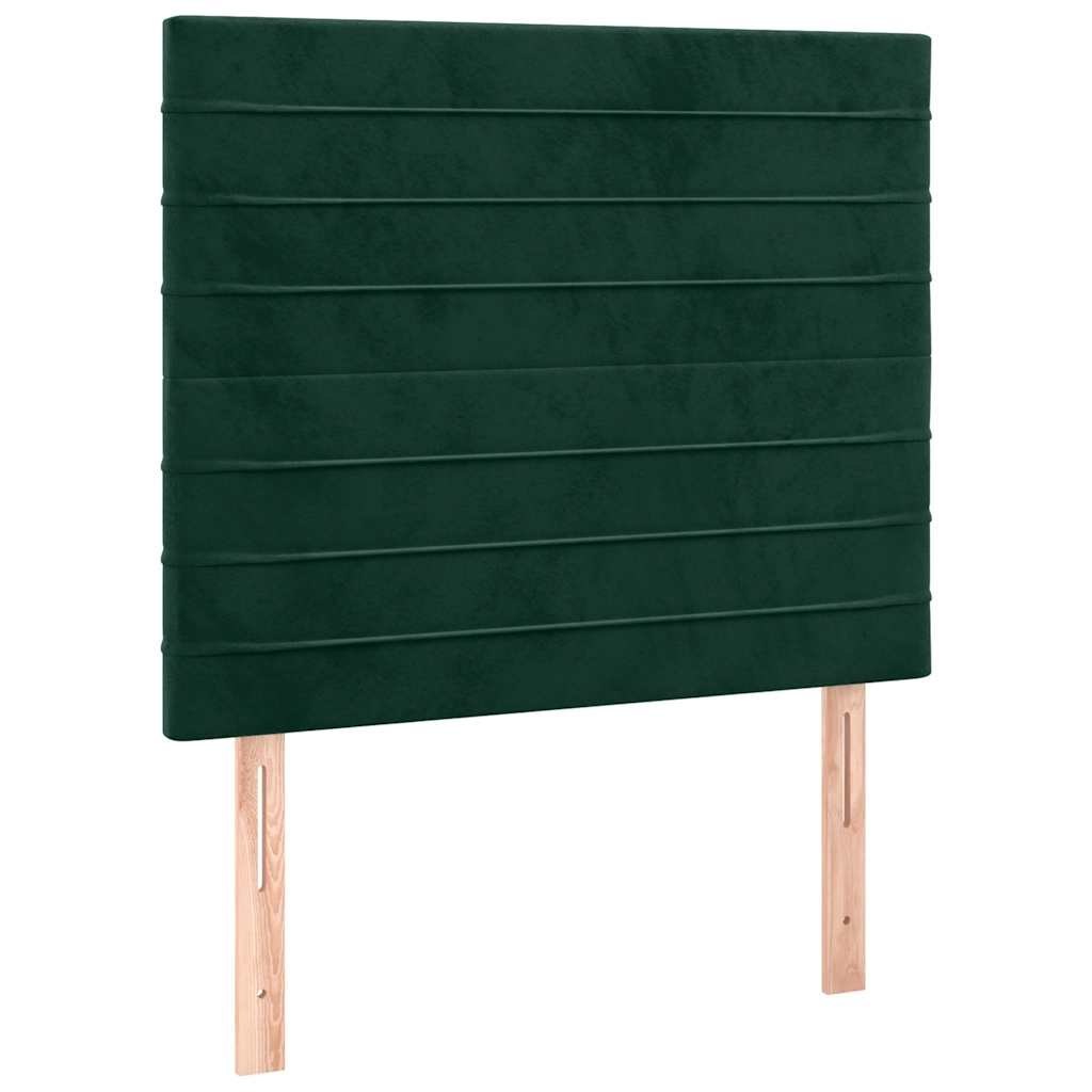 Zagłówek do łóżka z LED, ciemnozielony, 90x5x118/128cm, aksamit Lumarko!