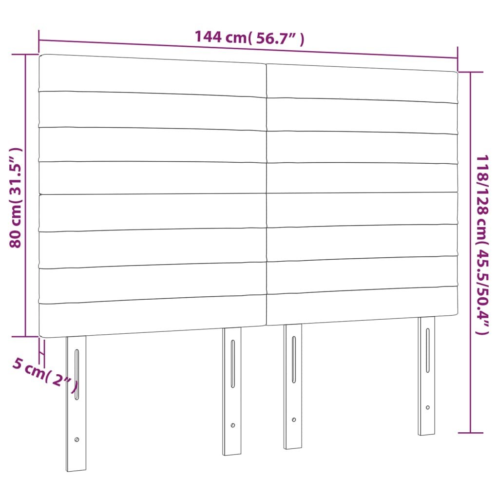 Zagłówek do łóżka z LED, różowy, 144x5x118/128 cm, aksamit Lumarko!