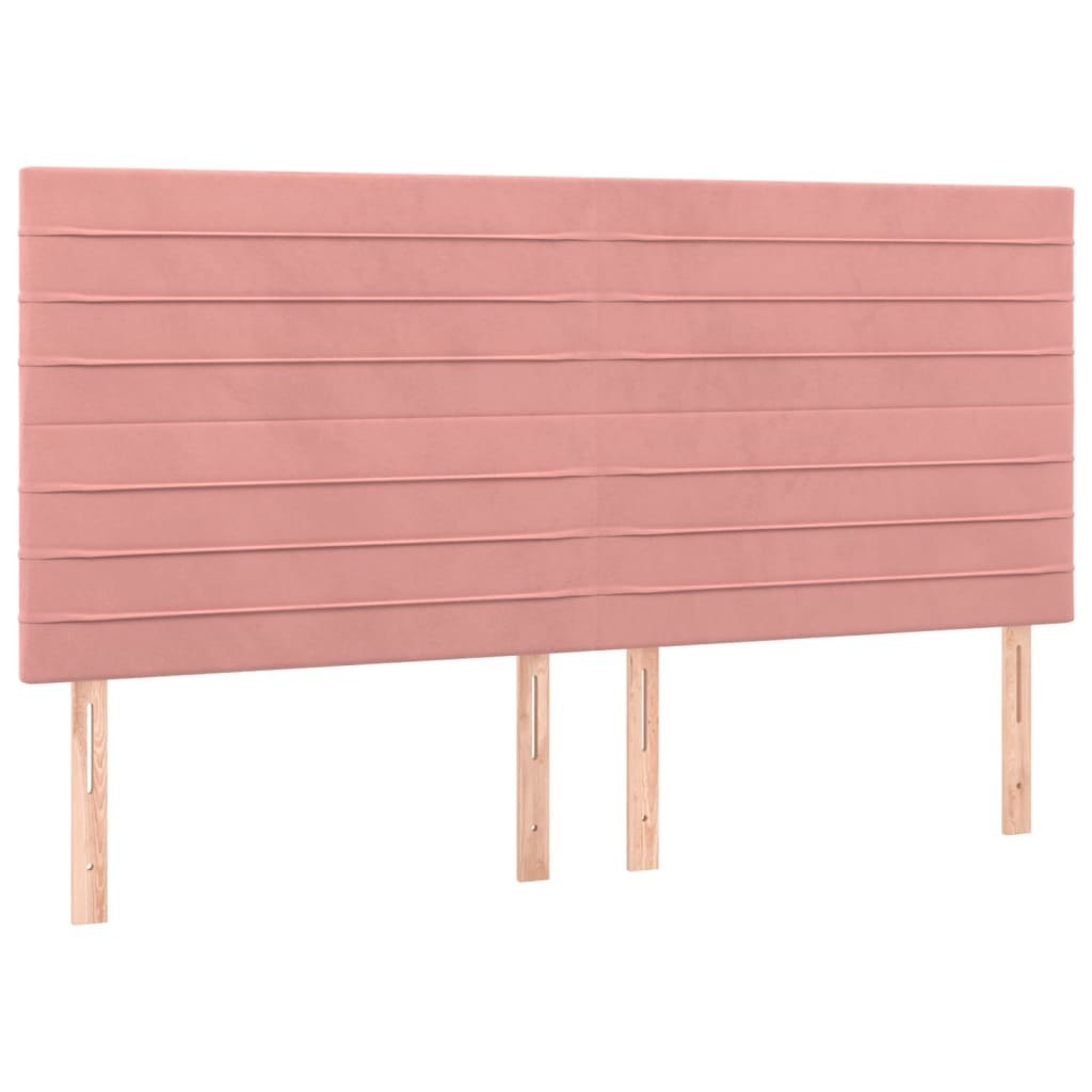 Zagłówek do łóżka z LED, różowy, 160x5x118/128 cm, aksamit Lumarko!