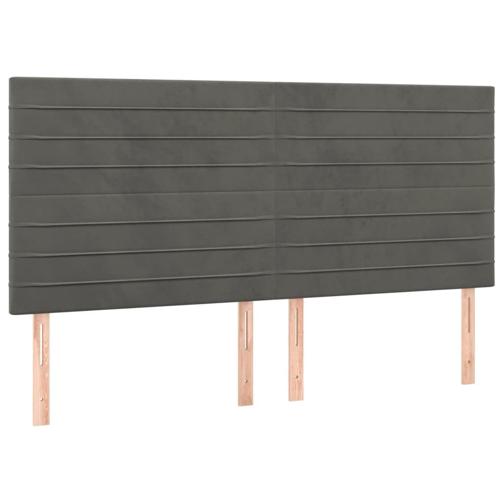 Zagłówek do łóżka z LED, ciemnoszary, 200x5x118/128 cm, aksamit Lumarko!