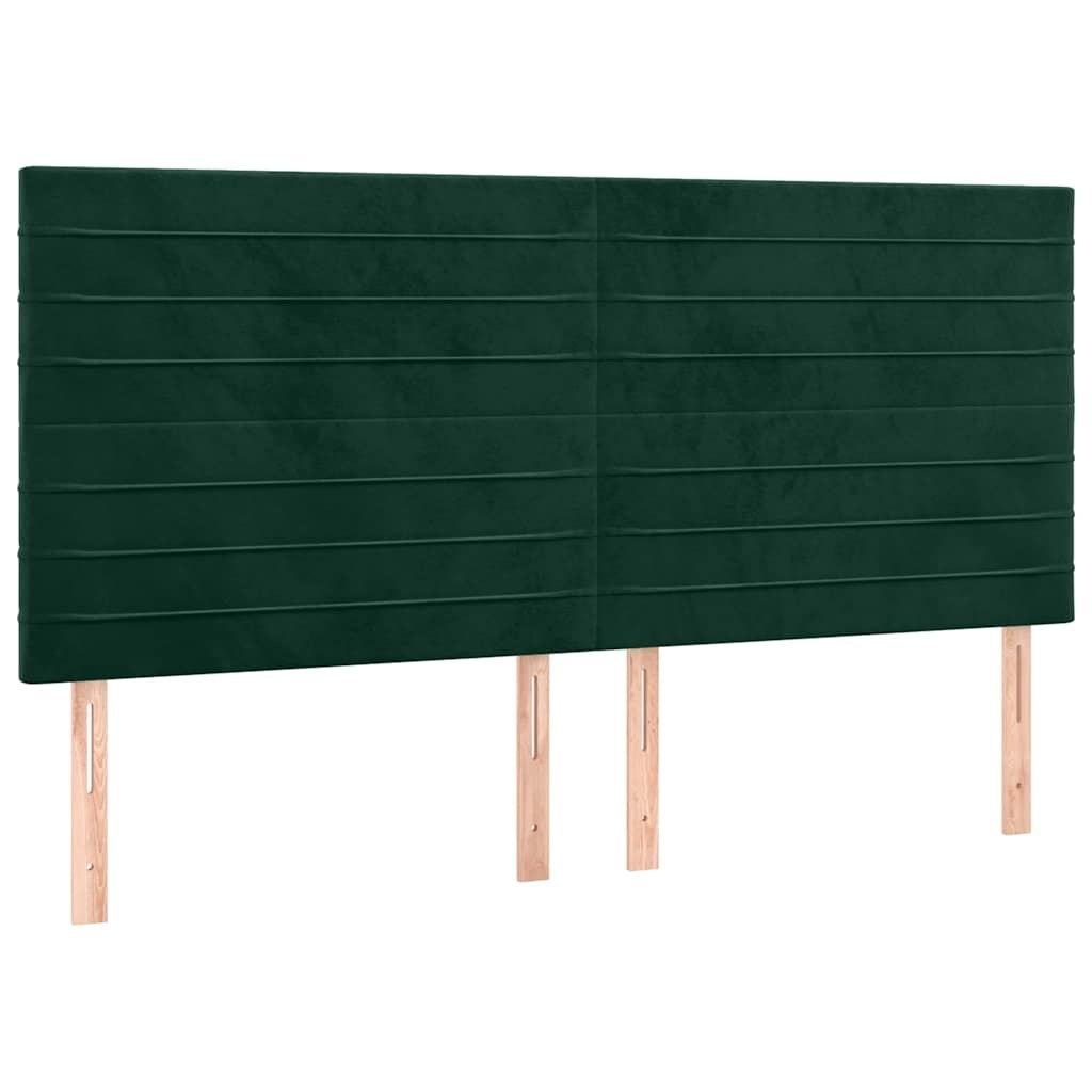 Zagłówek do łóżka z LED, ciemnozielony, 200x5x118/128 cm Lumarko!