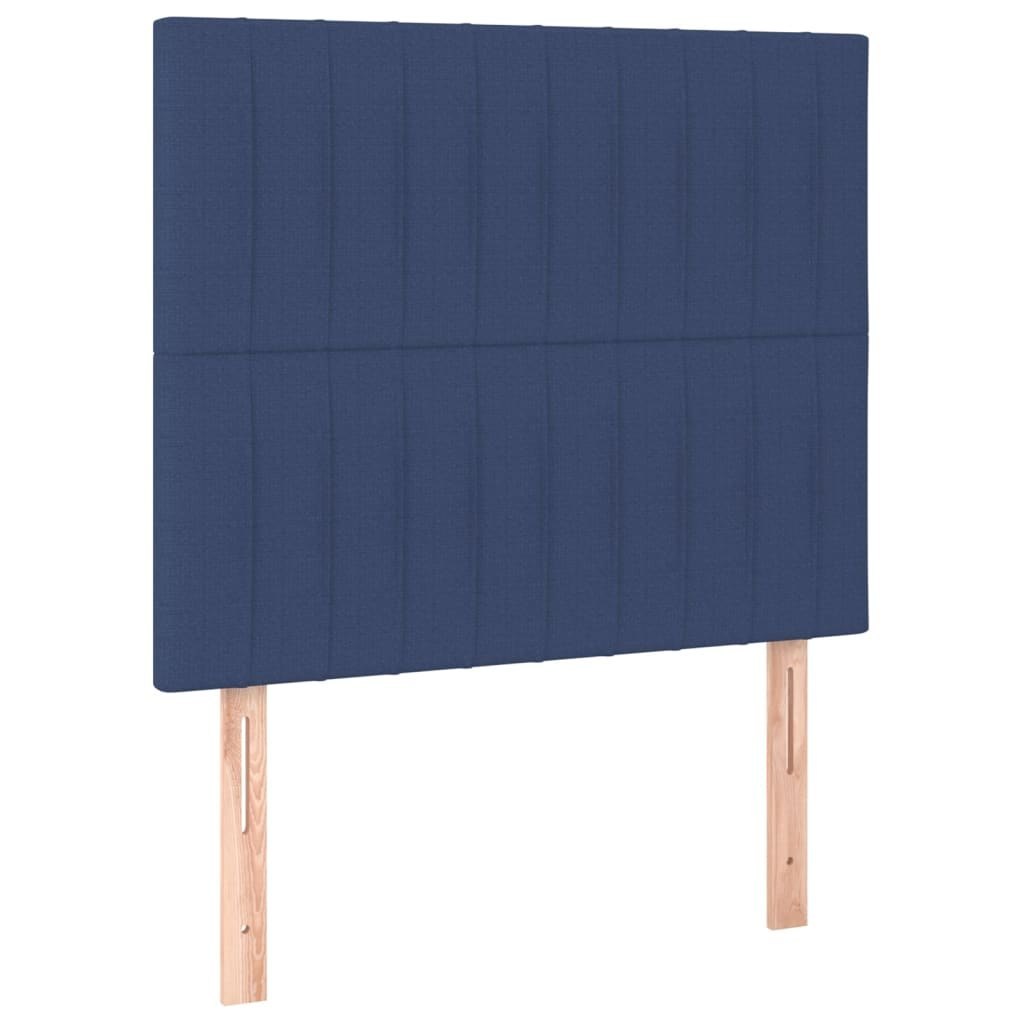 Zagłówek do łóżka z LED, niebieski, 80x5x118/128 cm, tkanina Lumarko!