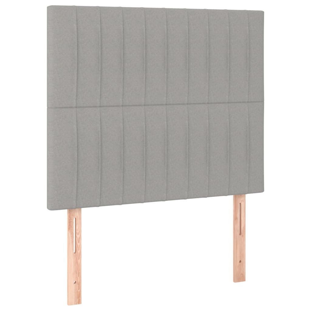 Zagłówek do łóżka z LED, jasnoszary, 100x5x118/128 cm, tkanina Lumarko!