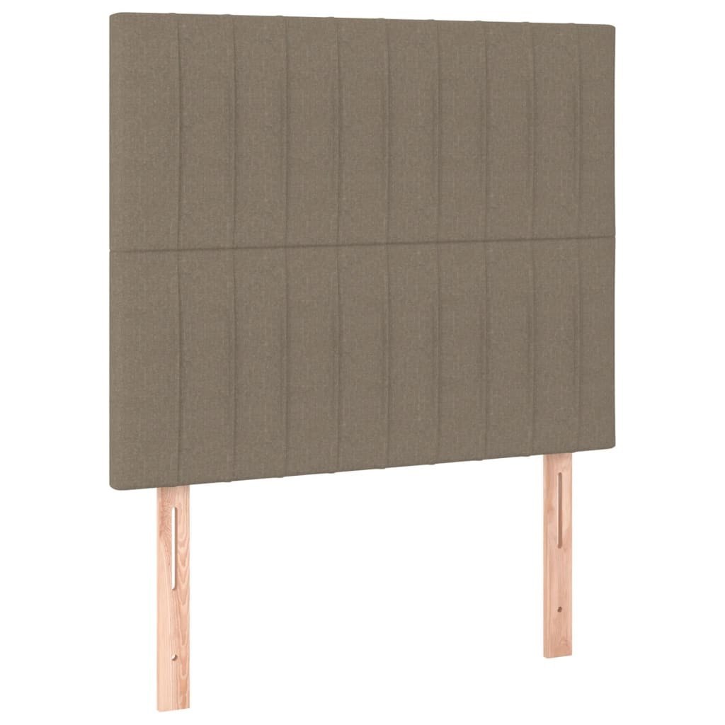 Zagłówek do łóżka z LED, taupe, 100x5x118/128 cm, tkanina Lumarko!