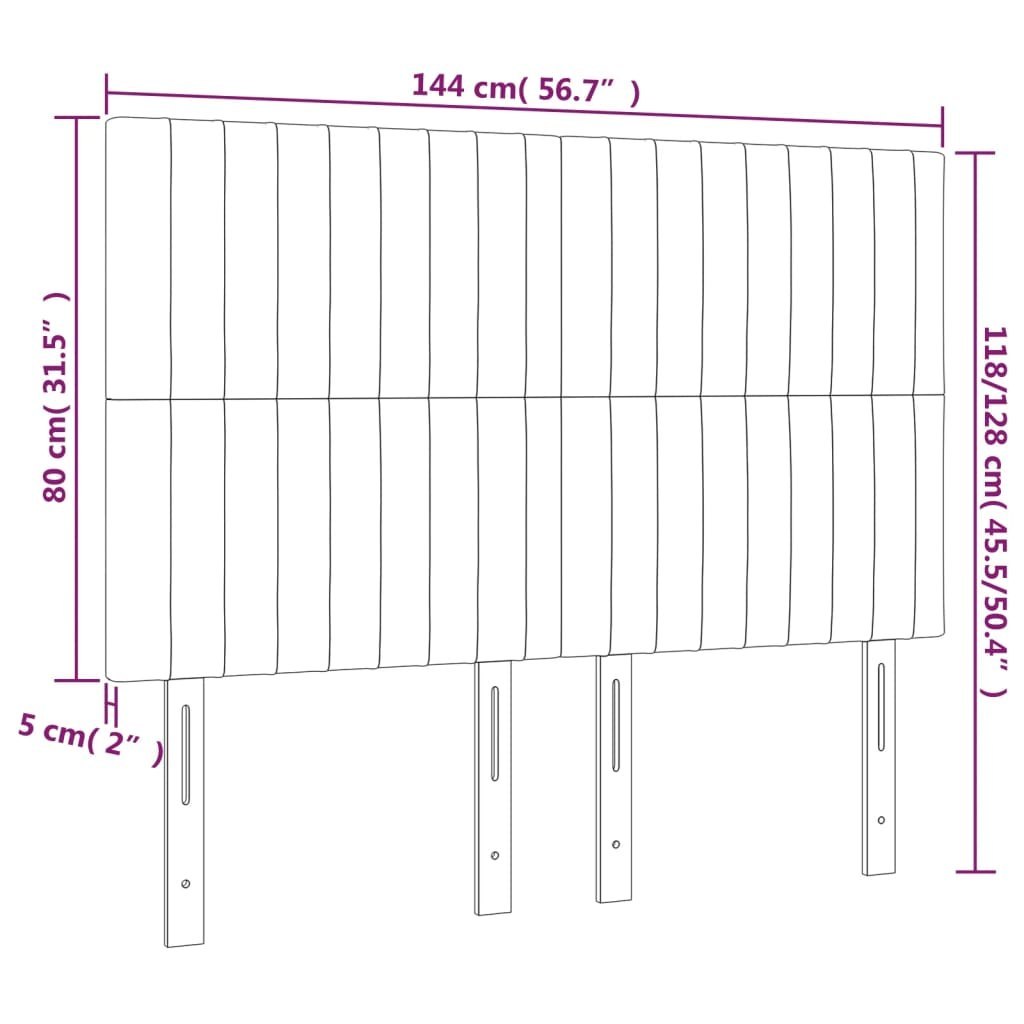 Zagłówek do łóżka z LED, czarny, 144x5x118/128 cm, tkanina Lumarko!
