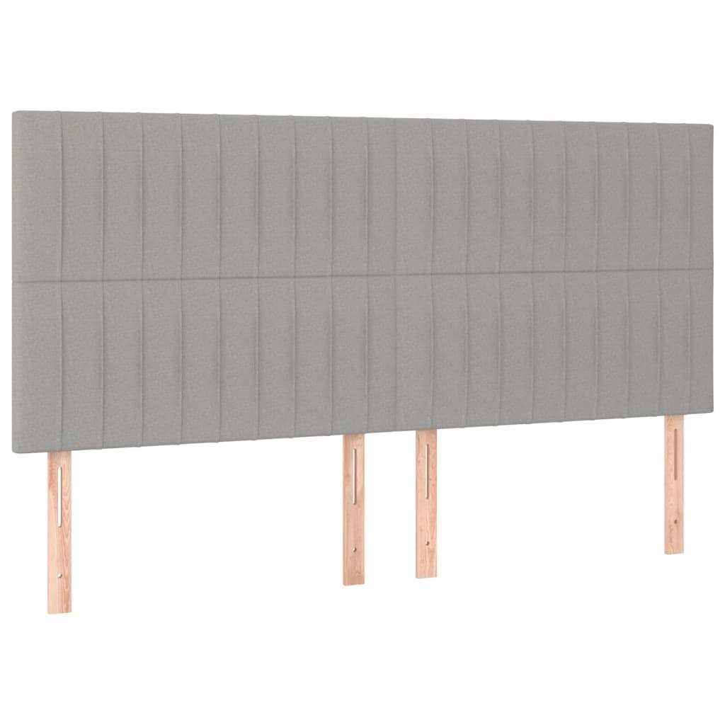 Zagłówek do łóżka z LED, jasnoszary, 180x5x118/128 cm, tkanina Lumarko!