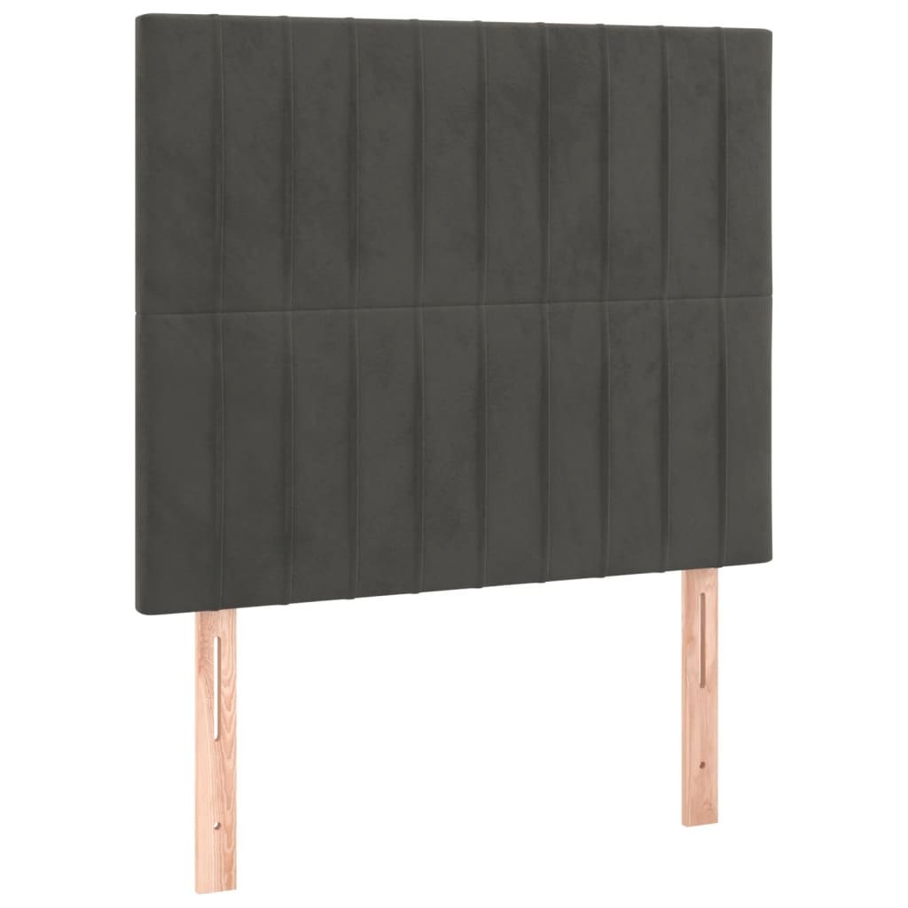 Zagłówek do łóżka z LED, ciemnoszary, 90x5x118/128 cm, aksamit Lumarko!
