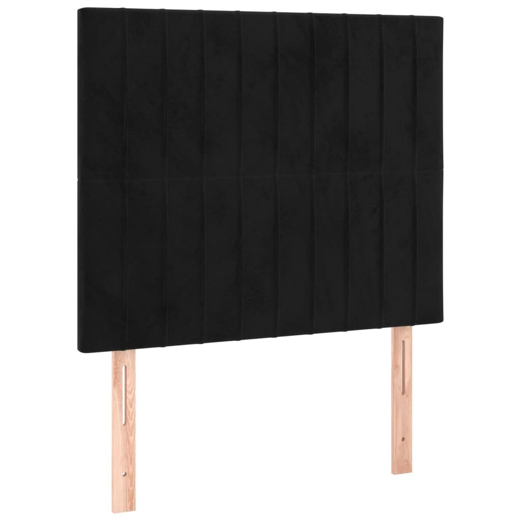 Zagłówek do łóżka z LED, czarny, 100x5x118/128 cm, aksamit Lumarko!