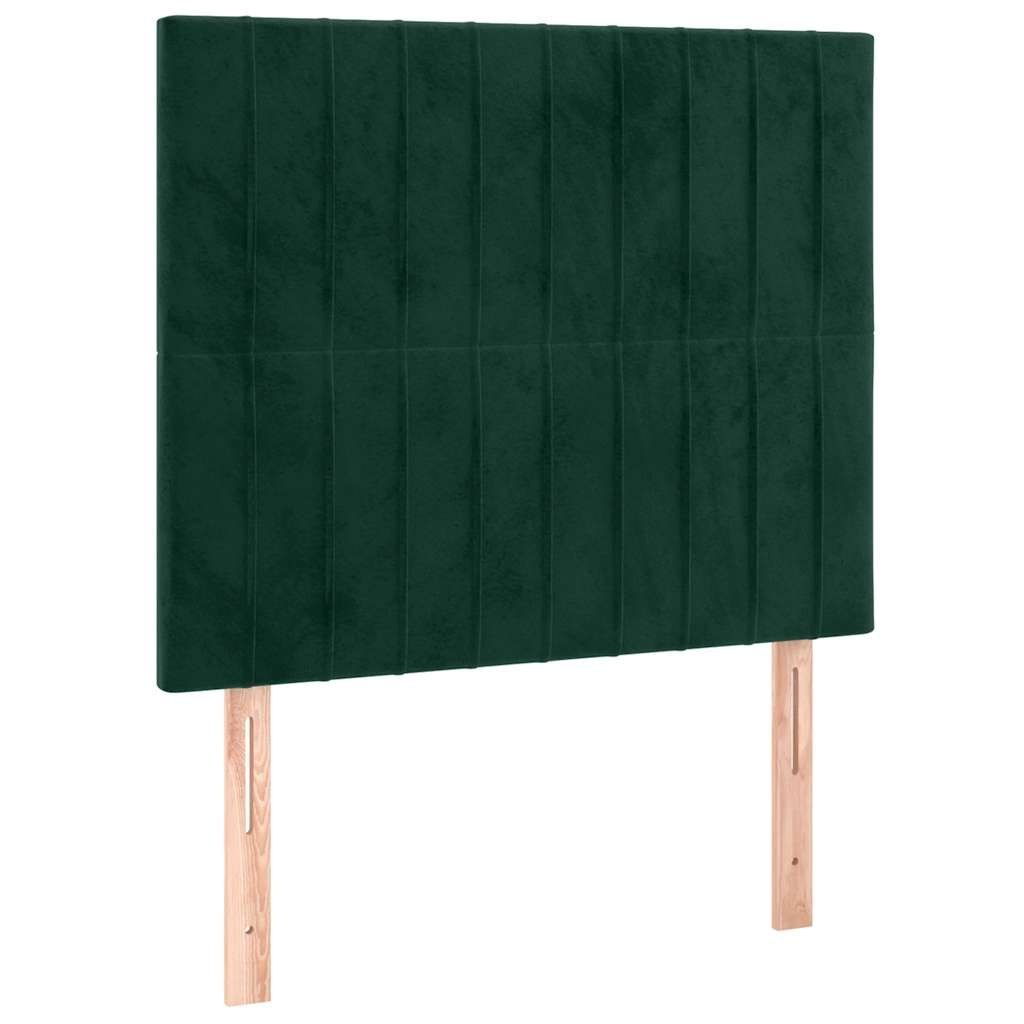 Zagłówek do łóżka z LED, ciemnozielony, 100x5x118/128 cm Lumarko!