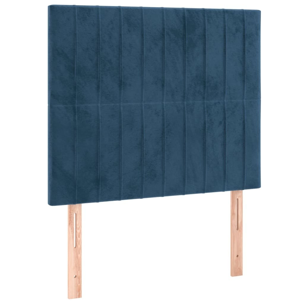 Zagłówek do łóżka z LED, ciemnoniebieski, 100x5x118/128 cm Lumarko!