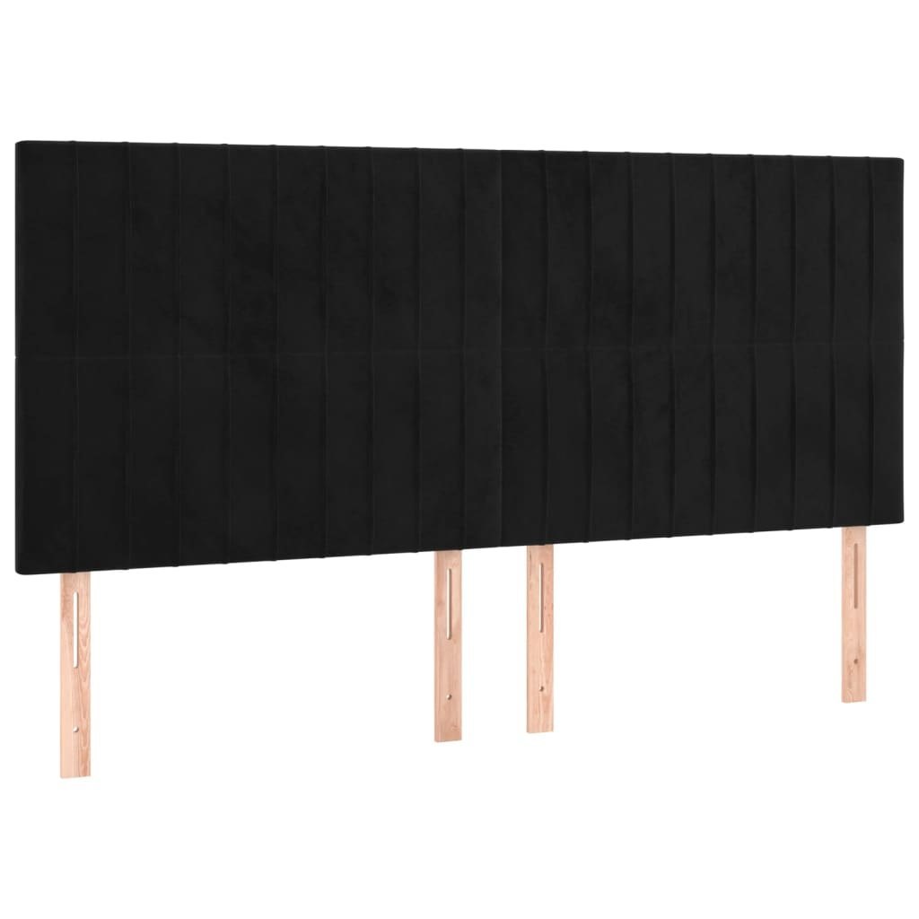 Zagłówek do łóżka z LED, czarny, 160x5x118/128 cm, aksamit Lumarko!