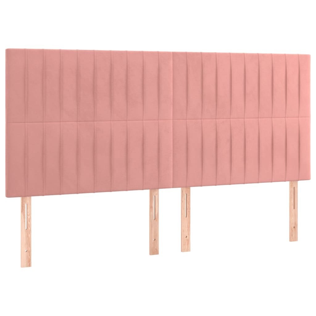 Zagłówek do łóżka z LED, różowy, 180x5x118/128 cm, aksamit Lumarko!