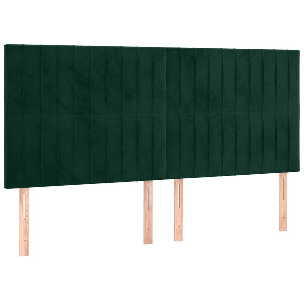 Zagłówek do łóżka z LED, ciemnozielony, 200x5x118/128 cm Lumarko!