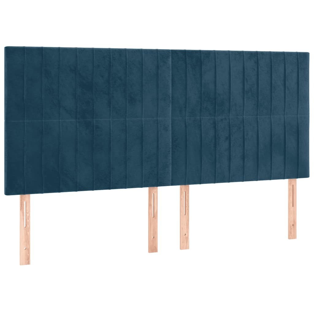 Zagłówek do łóżka z LED, ciemnoniebieski, 200x5x118/128 cm Lumarko!