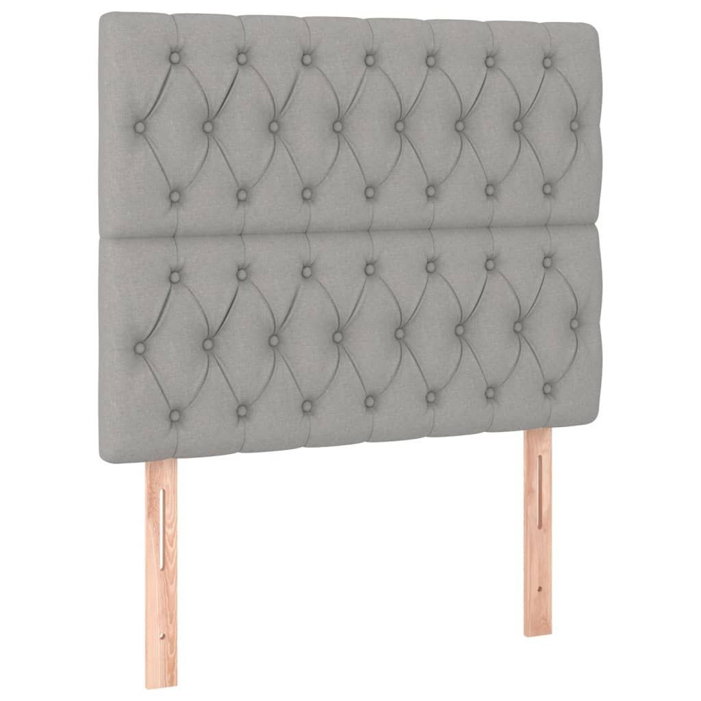 Zagłówek do łóżka z LED, jasnoszary, 100x7x118/128 cm, tkanina Lumarko!