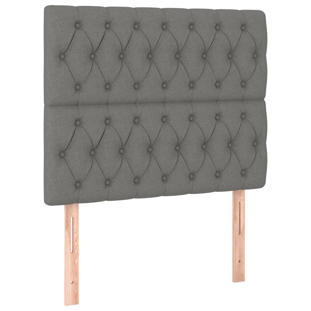 Zagłówek do łóżka z LED, ciemnoszary, 100x7x118/128 cm, tkanina Lumarko!