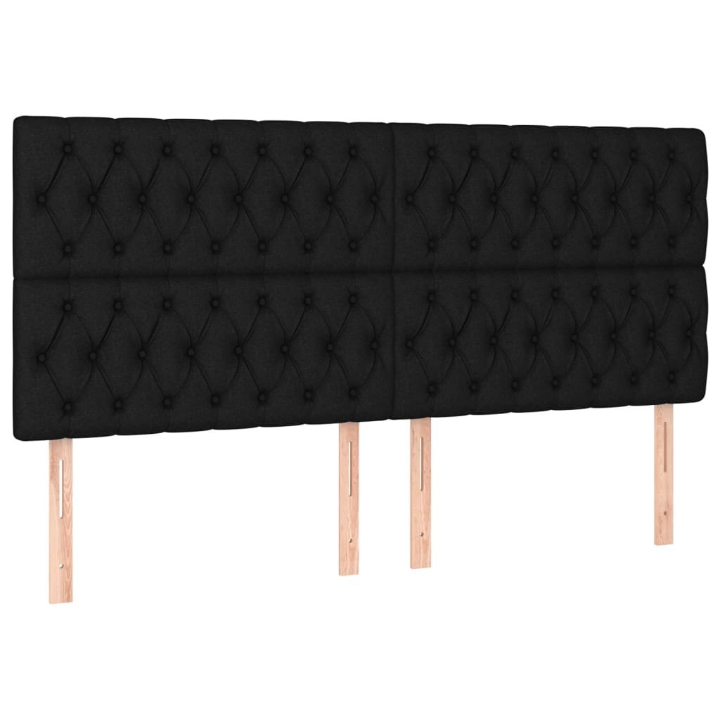 Zagłówek do łóżka z LED, czarny, 180x7x118/128 cm, tkanina Lumarko!