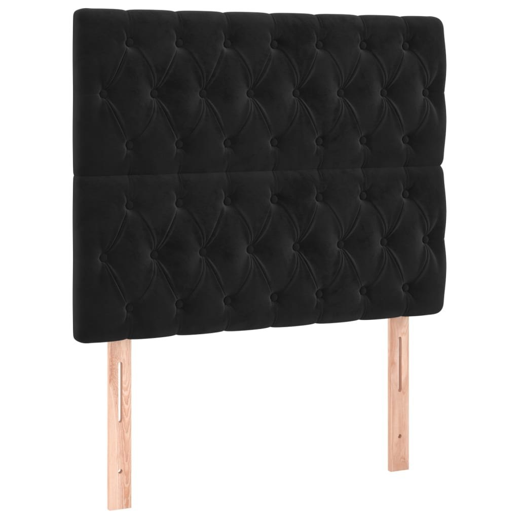 Zagłówek do łóżka z LED, czarny, 90x7x118/128 cm, aksamit Lumarko!