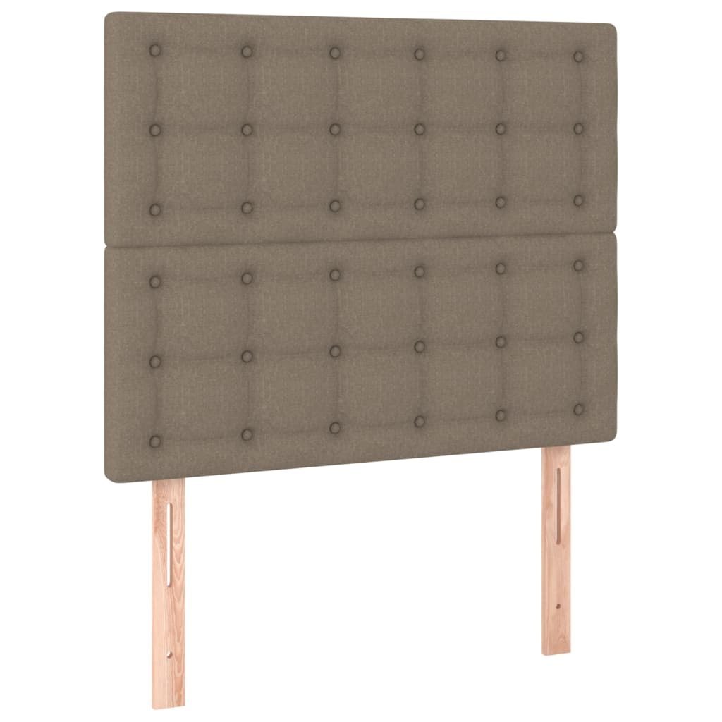 Zagłówek do łóżka z LED, taupe, 100x5x118/128 cm, tkanina Lumarko!