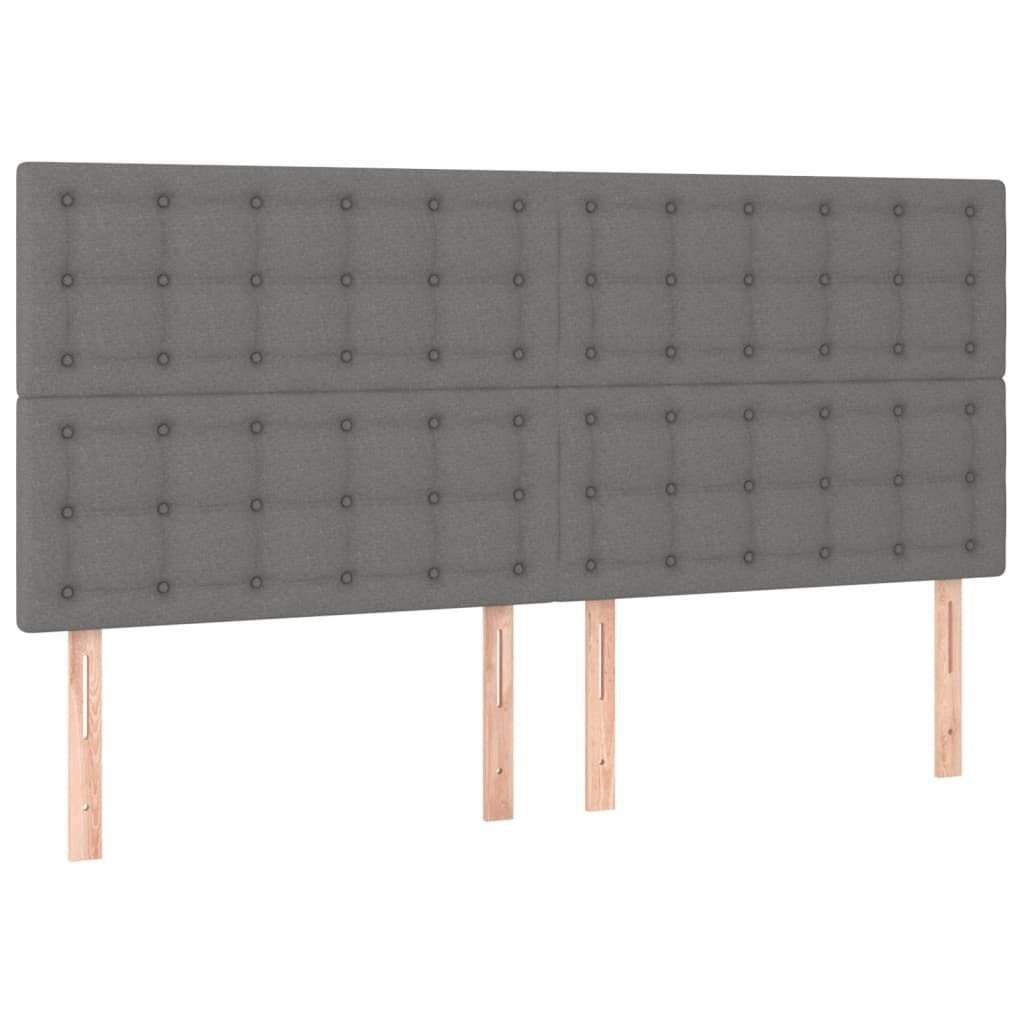 Zagłówek do łóżka z LED, ciemnoszary, 160x5x118/128 cm, tkanina Lumarko!