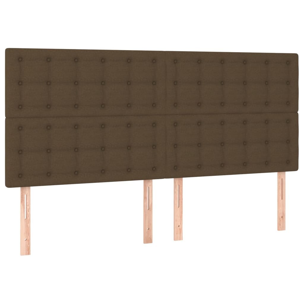 Zagłówek do łóżka z LED ciemnobrązowy 180x5x118/128 cm tkanina Lumarko!