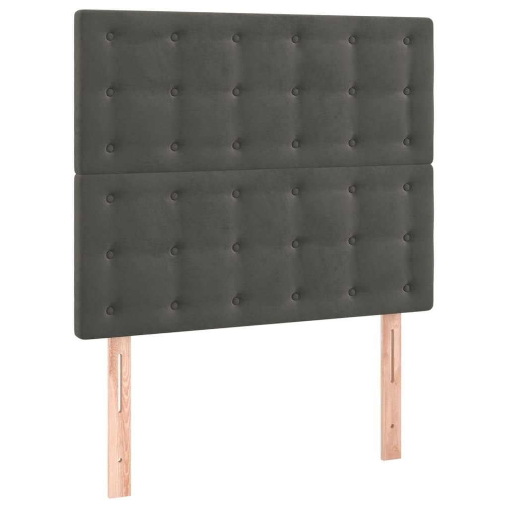 Zagłówek do łóżka z LED, ciemnoszary, 80x5x118/128 cm, aksamit Lumarko!