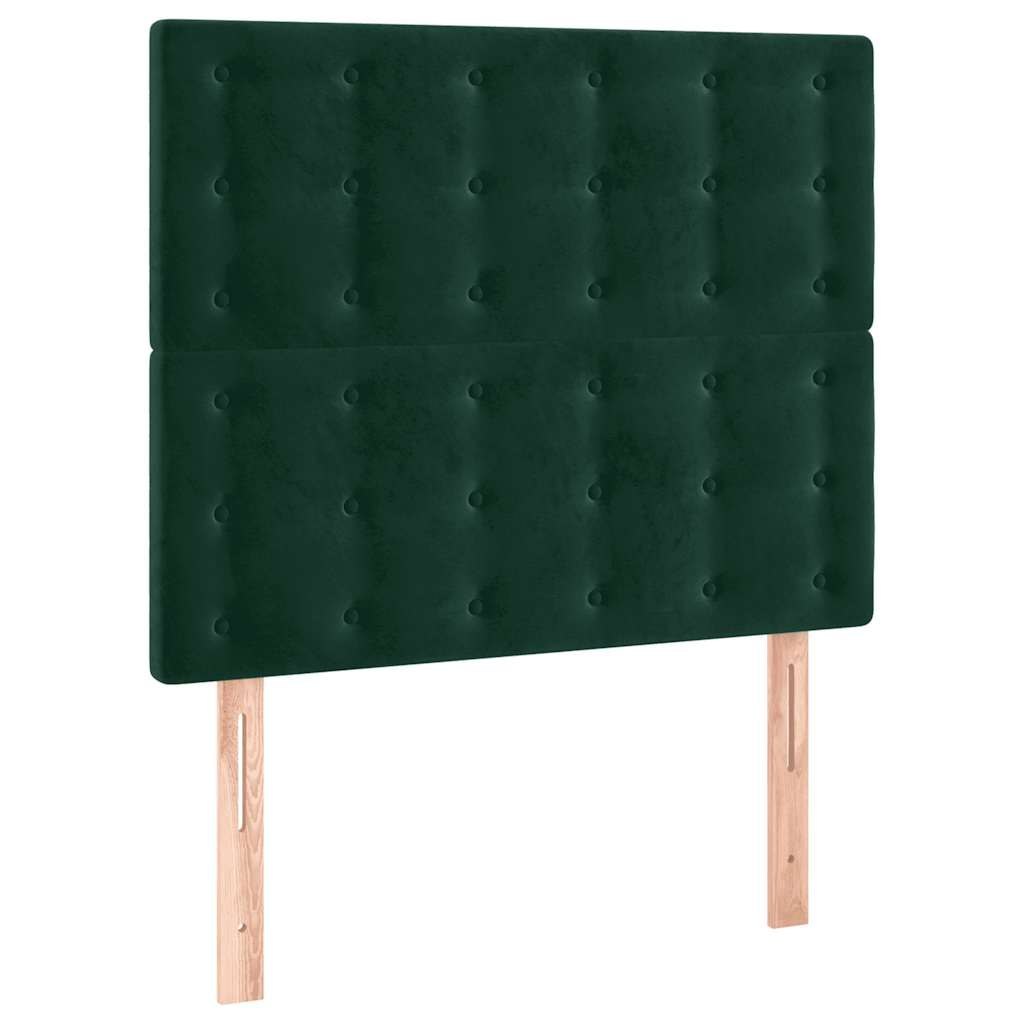 Zagłówek do łóżka z LED, ciemnozielony, 90x5x118/128cm, aksamit Lumarko!