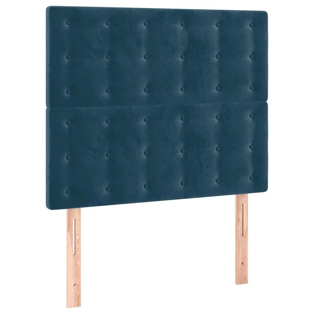 Zagłówek do łóżka z LED ciemnoniebieski, 90x5x118/128 cm Lumarko!