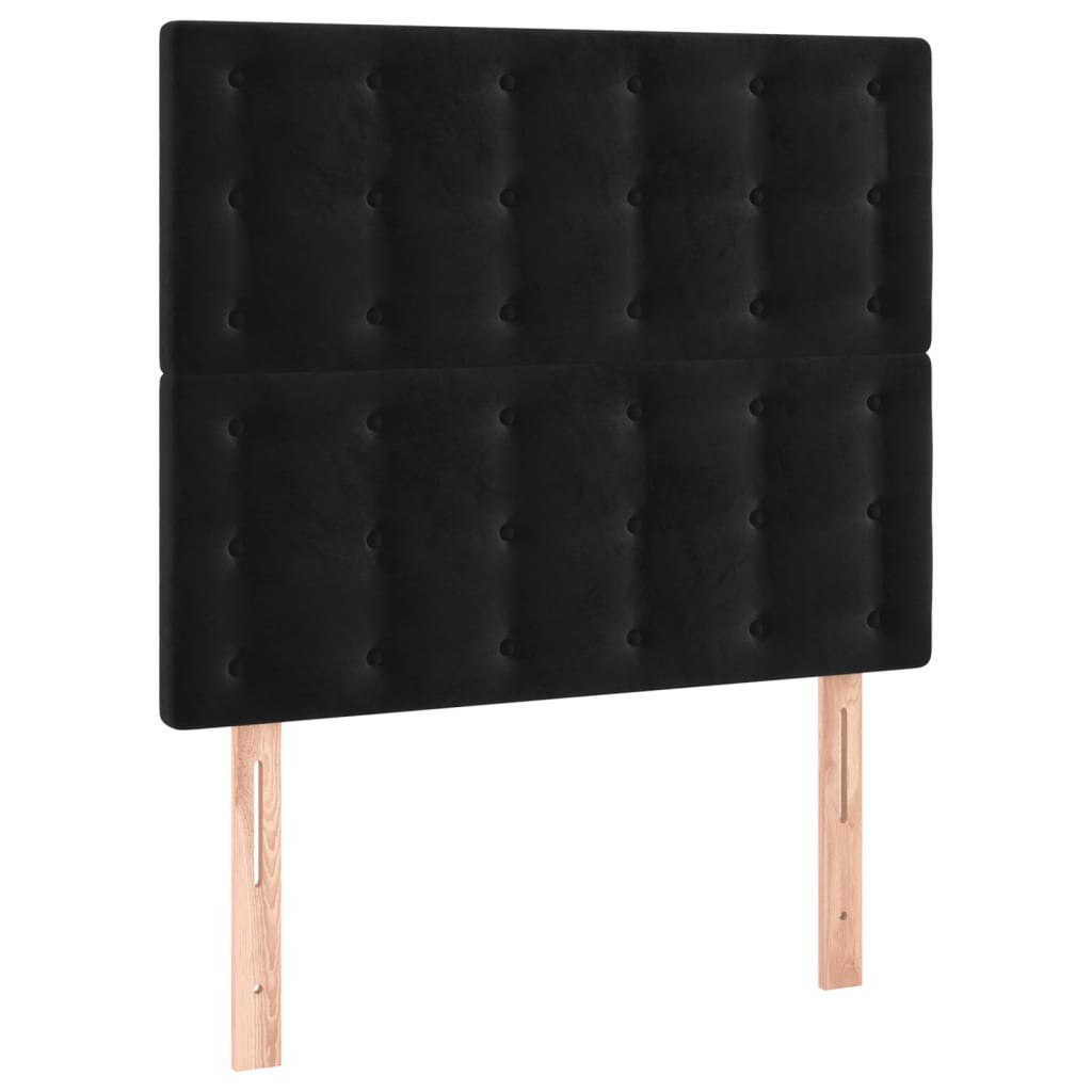 Zagłówek do łóżka z LED, czarny, 100x5x118/128 cm, aksamit Lumarko!