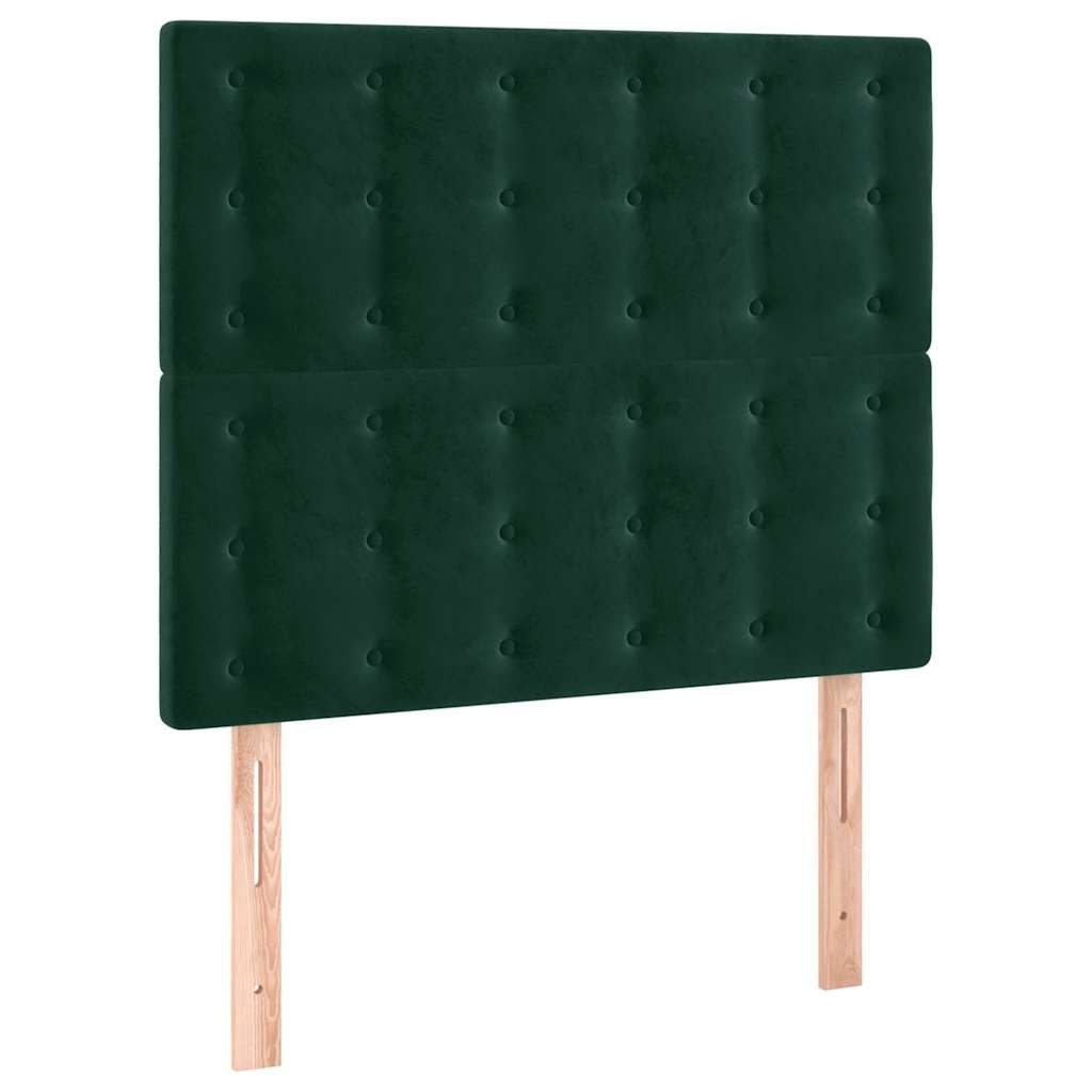 Zagłówek do łóżka z LED, ciemnozielony, 100x5x118/128 cm Lumarko!