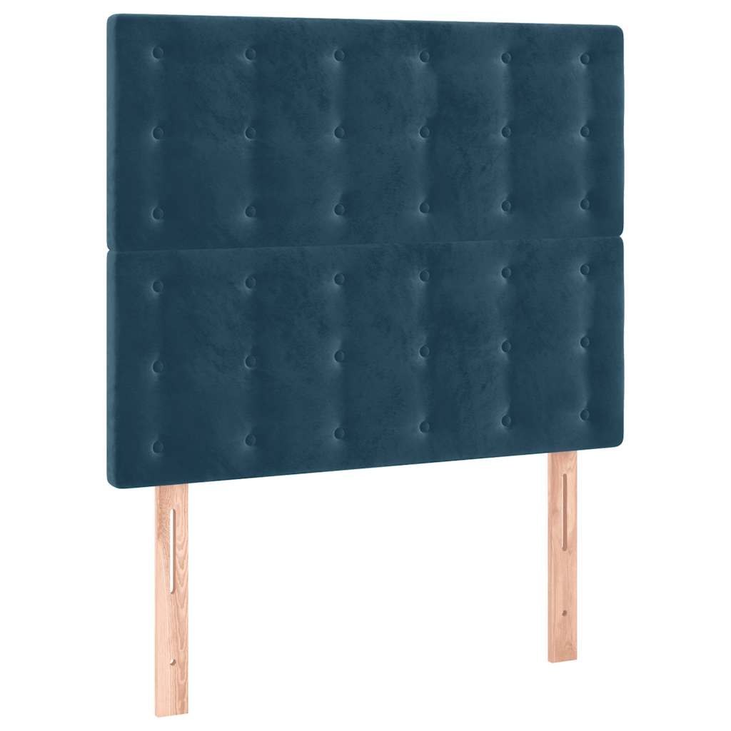 Zagłówek do łóżka z LED, ciemnoniebieski, 100x5x118/128 cm Lumarko!