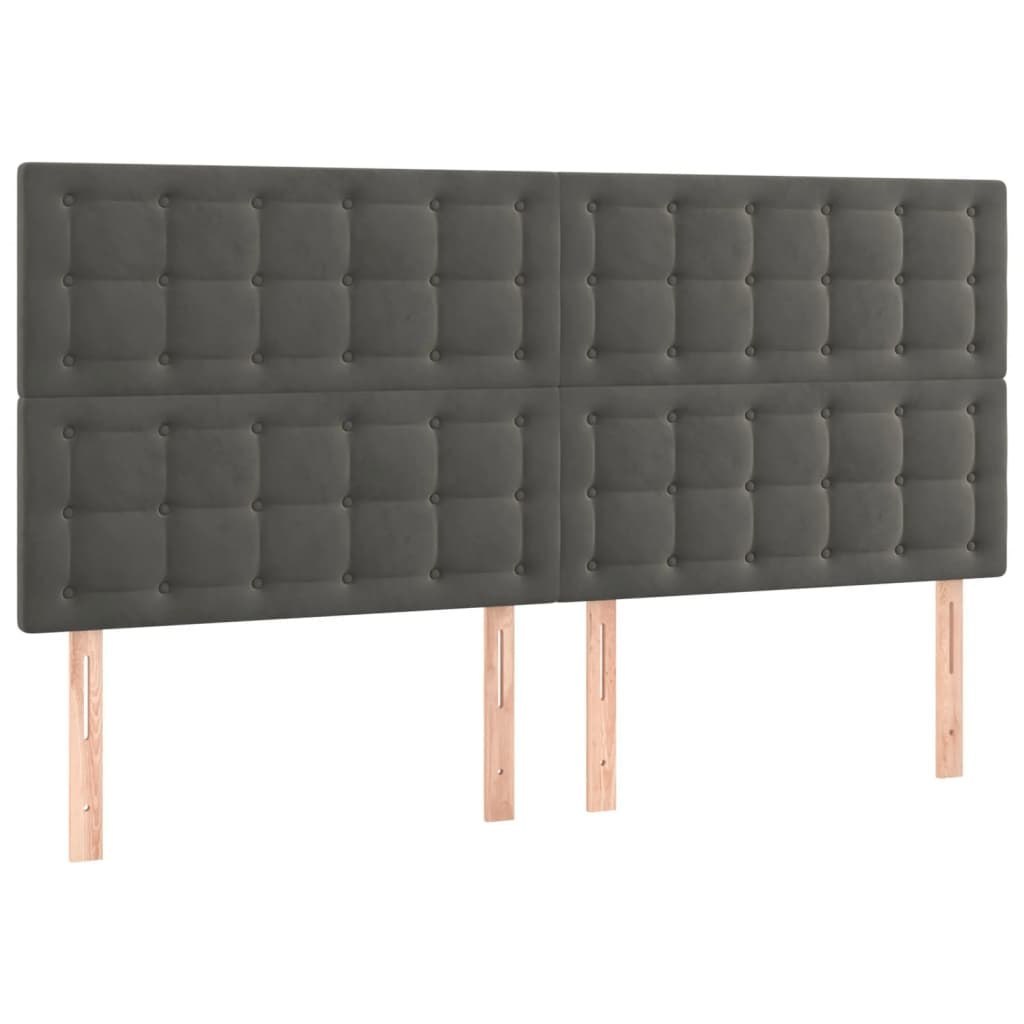 Zagłówek do łóżka z LED, ciemnoszary, 180x5x118/128 cm, aksamit Lumarko!