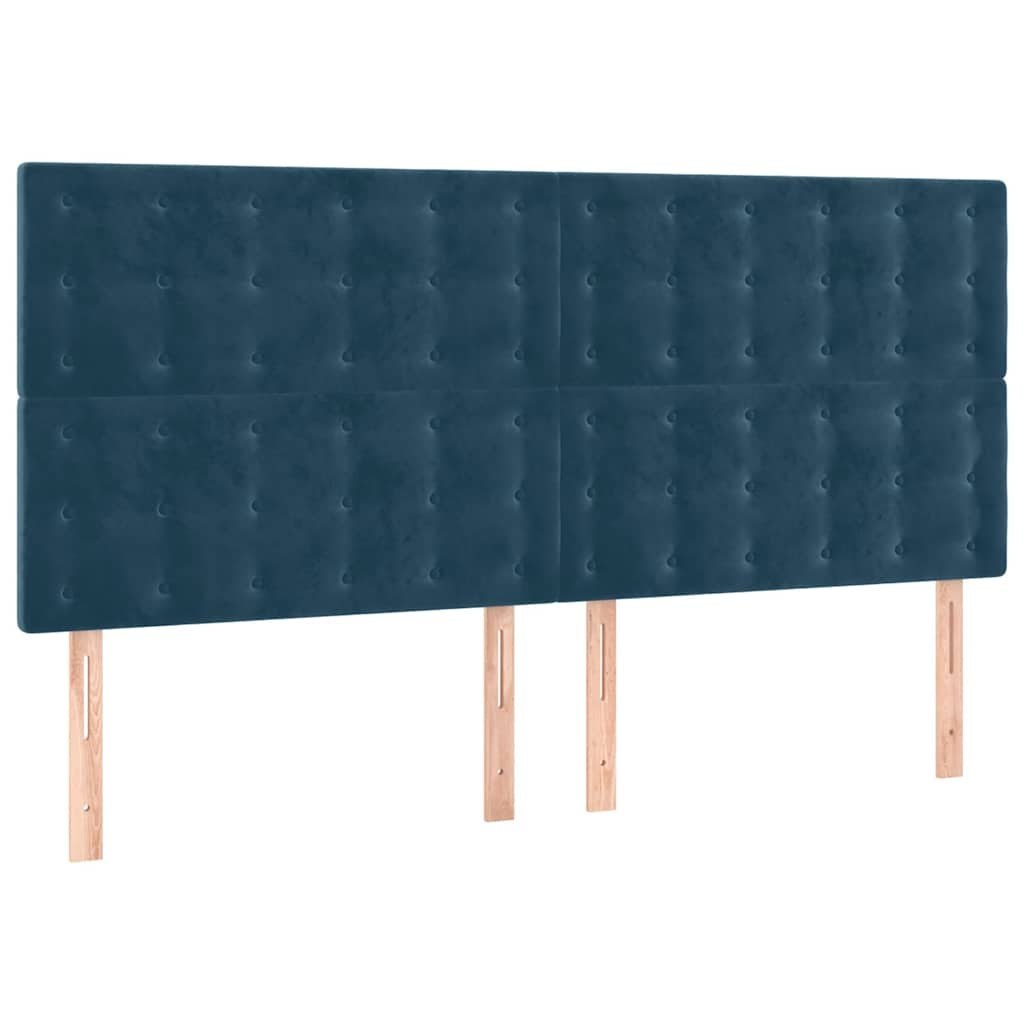 Zagłówek do łóżka z LED, ciemnoniebieski, 180x5x118/128 cm Lumarko!