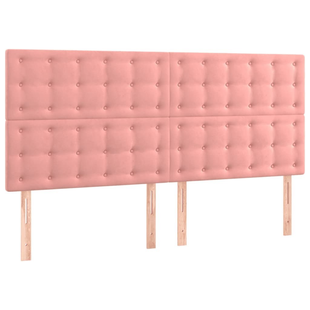 Zagłówek do łóżka z LED, różowy, 180x5x118/128 cm, aksamit Lumarko!