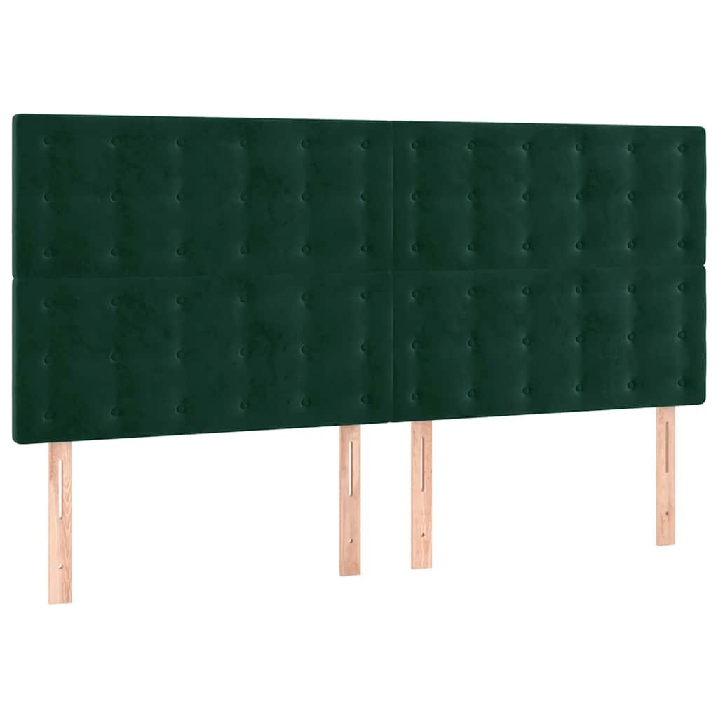 Zagłówek do łóżka z LED, ciemnozielony, 200x5x118/128 cm Lumarko!