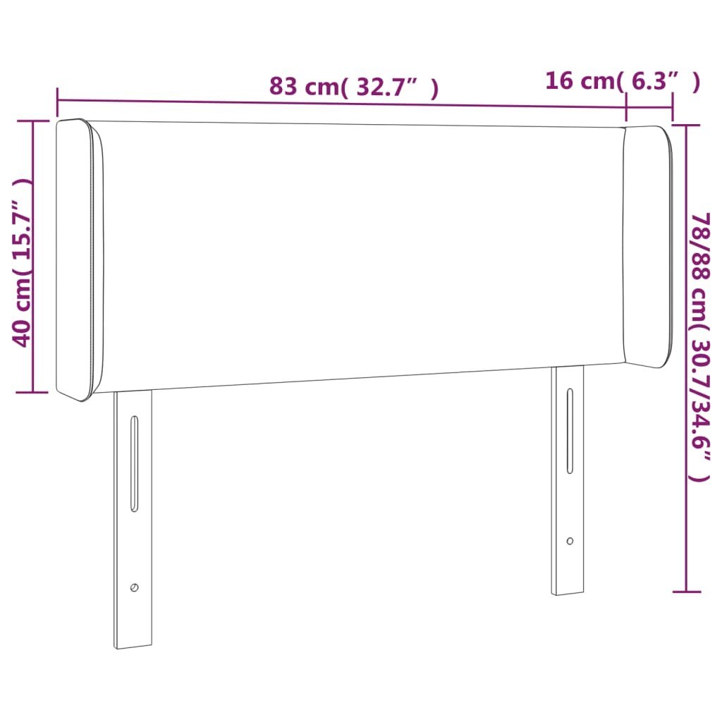 Zagłówek do łóżka z LED, taupe, 83x16x78/88 cm, tkanina Lumarko!
