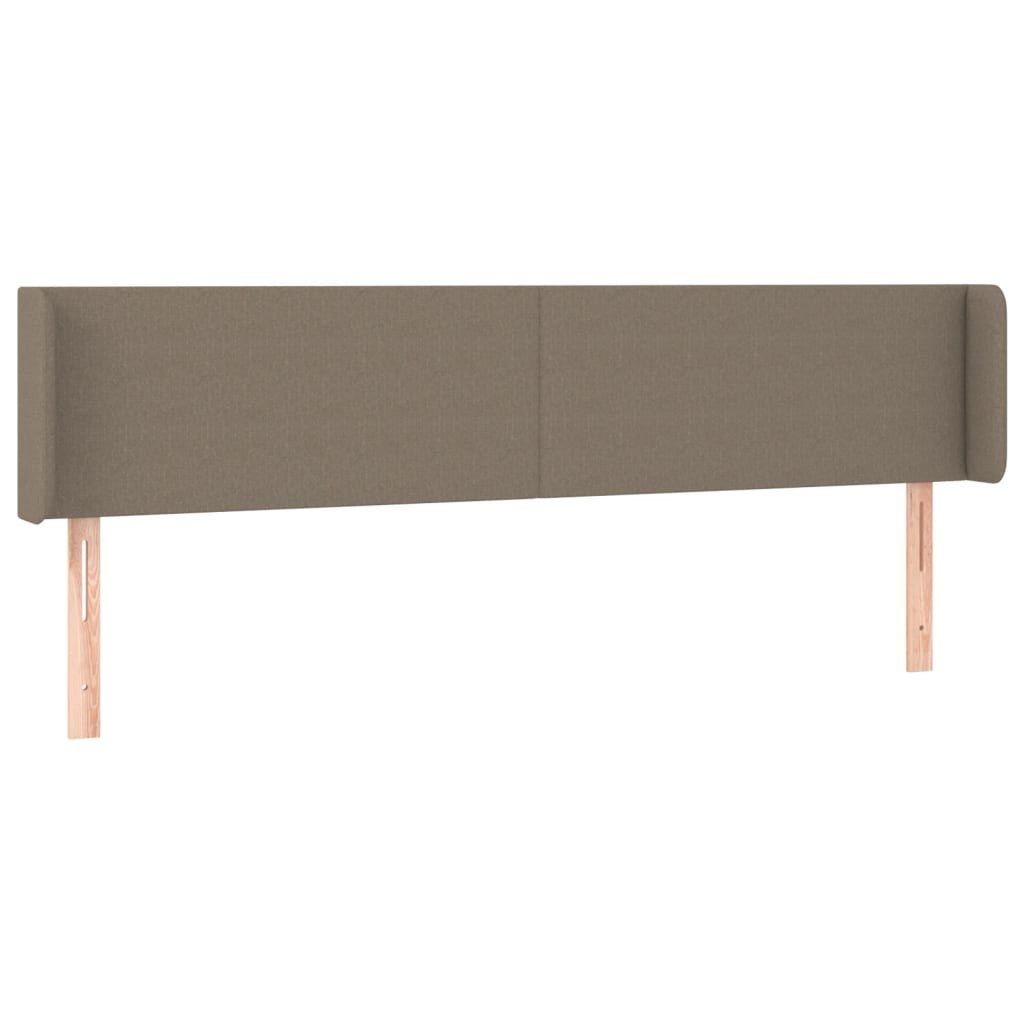 Zagłówek do łóżka z LED, taupe, 183x16x78/88 cm, tkanina Lumarko!