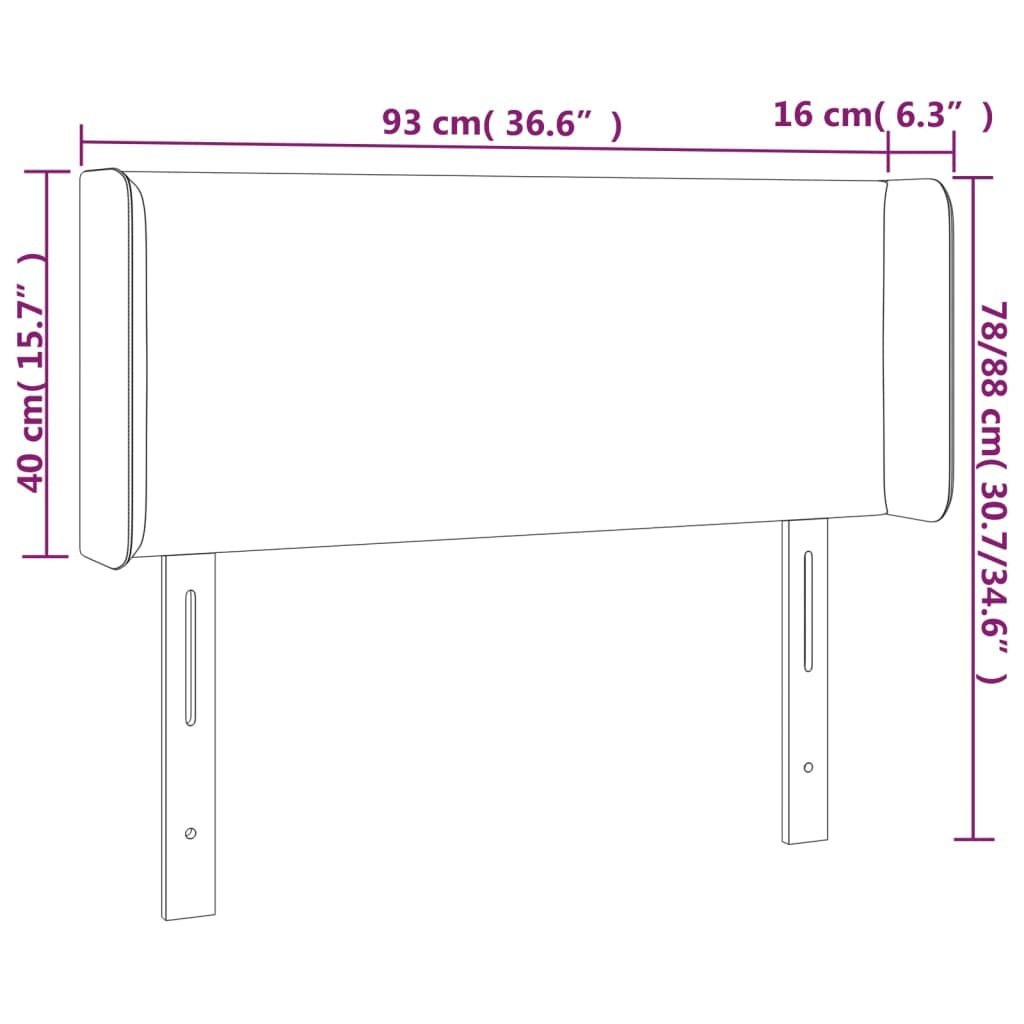 Zagłówek do łóżka z LED, jasnoszary, 93x16x78/88 cm, aksamit Lumarko!