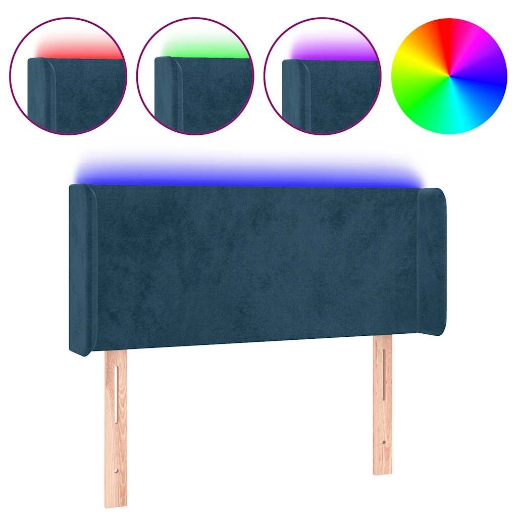 Zagłówek do łóżka z LED, ciemnoniebieski 93x16x78/88cm, aksamit Lumarko!