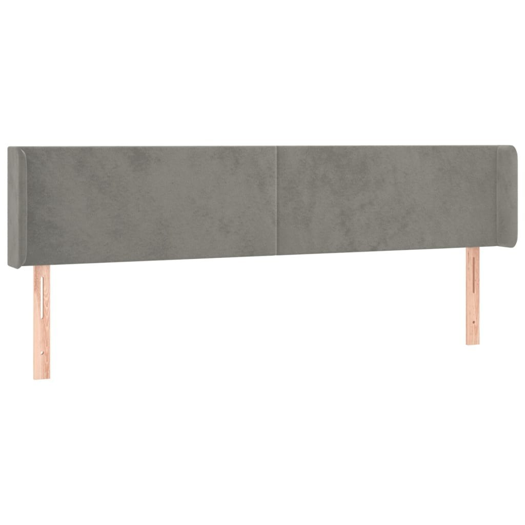 Zagłówek do łóżka z LED, jasnoszary, 183x16x78/88 cm, aksamit Lumarko!