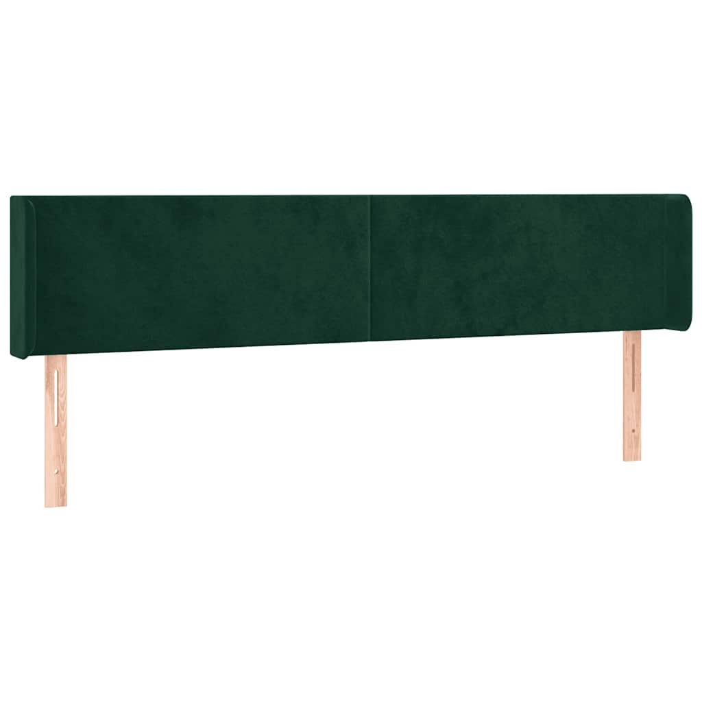 Zagłówek do łóżka z LED, ciemnozielony, 183x16x78/88cm, aksamit Lumarko!