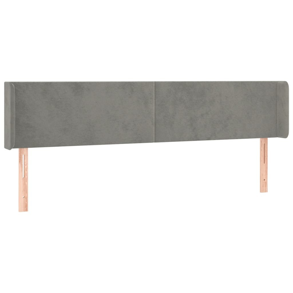Zagłówek do łóżka z LED, jasnoszary, 203x16x78/88 cm, aksamit Lumarko!