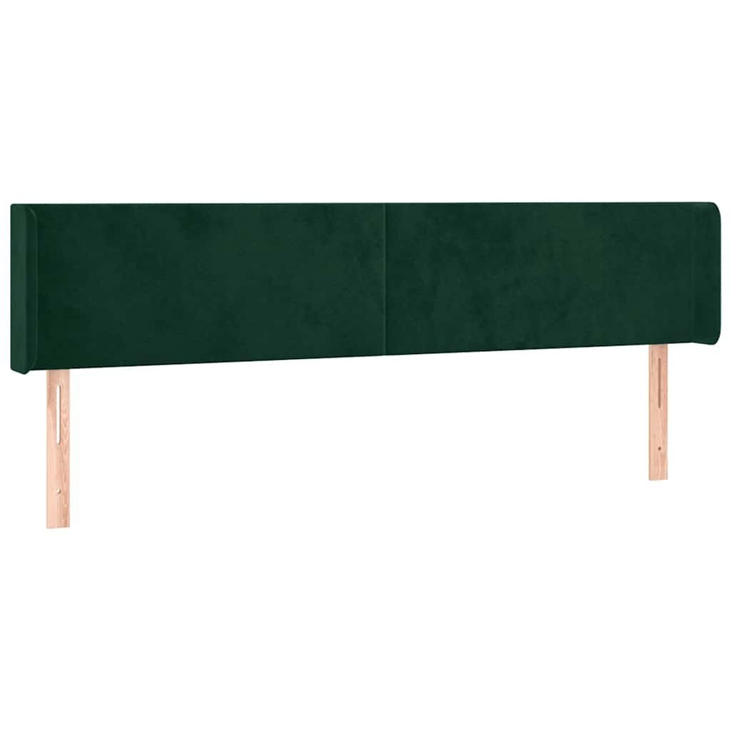 Zagłówek do łóżka z LED, ciemnozielony, 203x16x78/88cm, aksamit Lumarko!