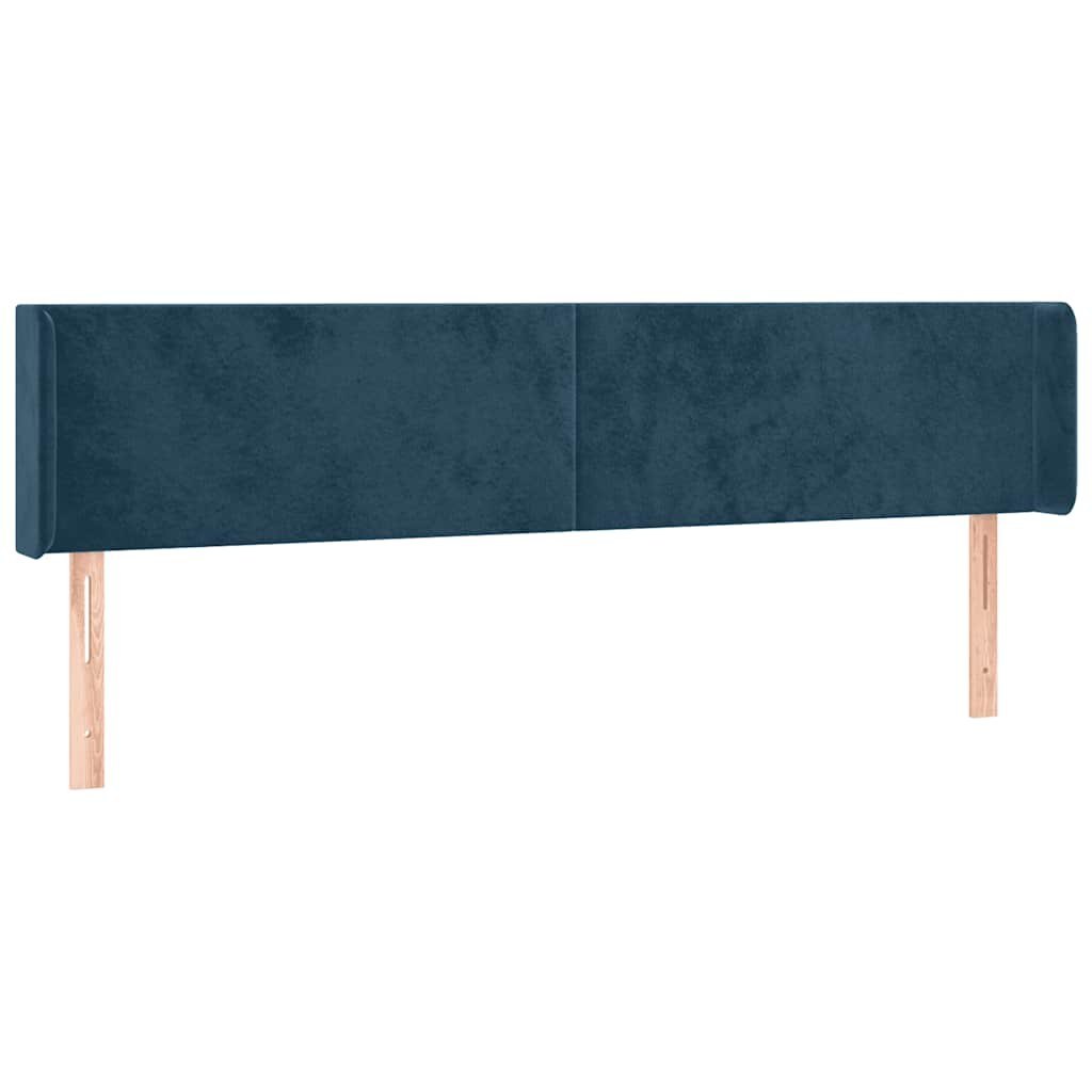 Zagłówek do łóżka z LED ciemnoniebieski 203x16x78/88 cm aksamit Lumarko!